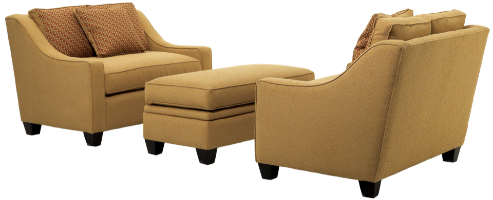 double chair with ottoman